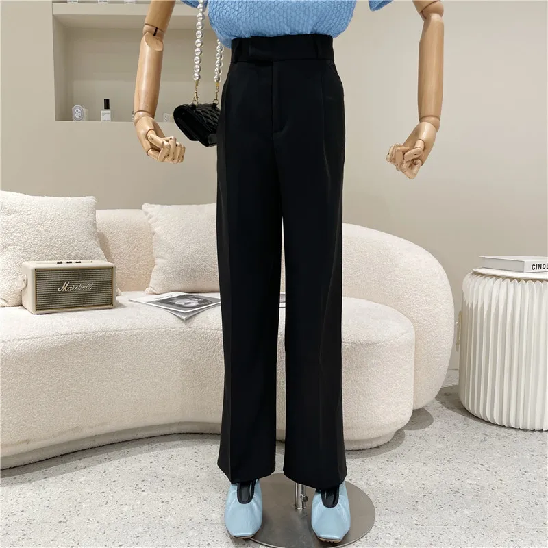 

Niche Design Women 2021 Fashion Straight Pants Loose And Thin Casual Pants Long Pants With Drooping Feeling Wide Leg Suit Pants