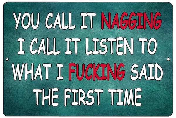 

Husband Wife You Call It Nagging Tin Sign art wall decoration,vintage aluminum retro metal sign