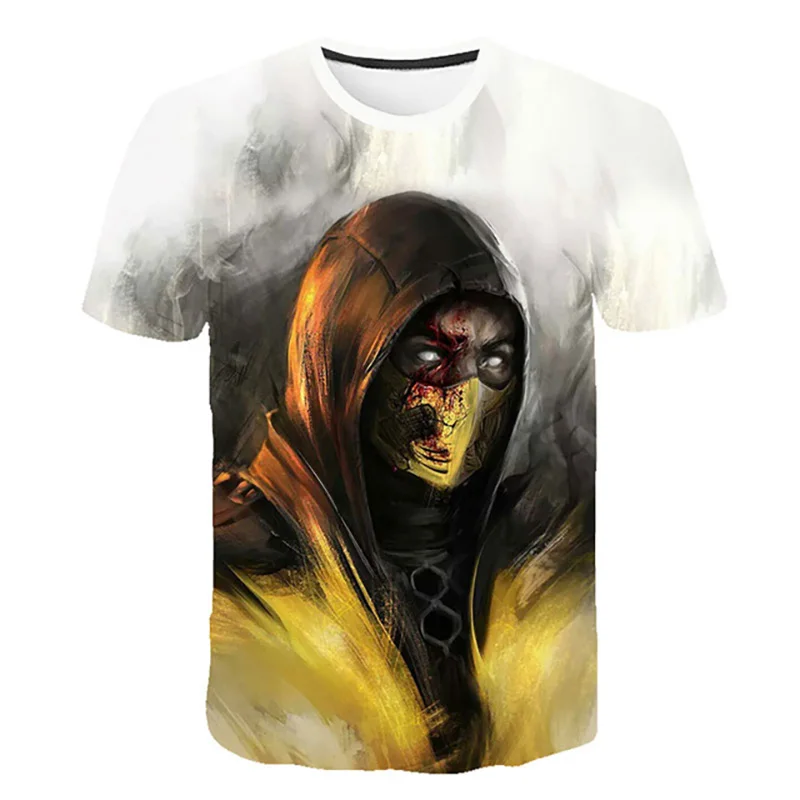 

Summer new skull 3D printing cool rock street Harajuku oversized men's casual T-shirt cool game men and women short sleeves