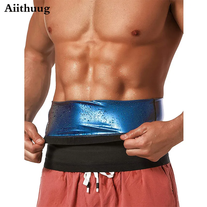 Aiithuug Premium Waist Trimmer for Men Waist Trainer Sauna Belt Sauna Slimming Belt Weight Lose Heat Trapping Workout Hot Trim