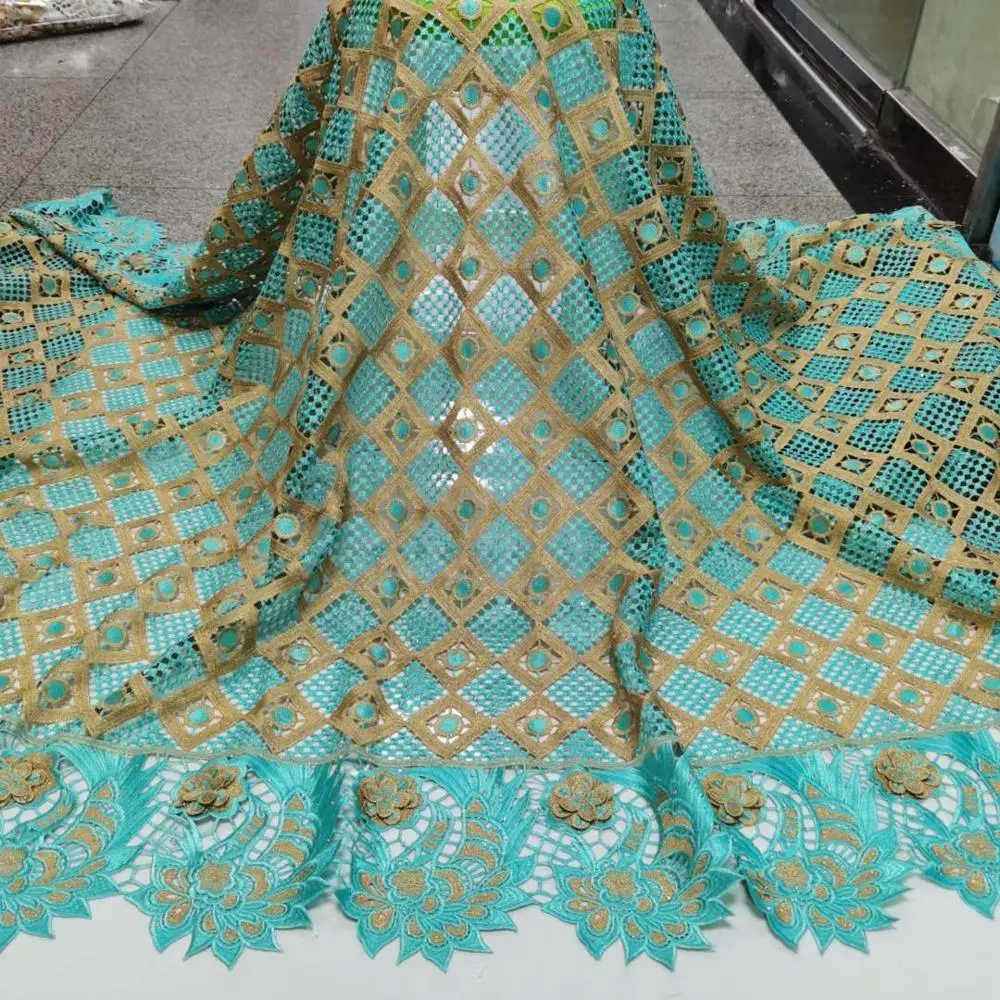 Африканский гипюр кружева бисером ткань цветы вышитые клетчатые камни 3D