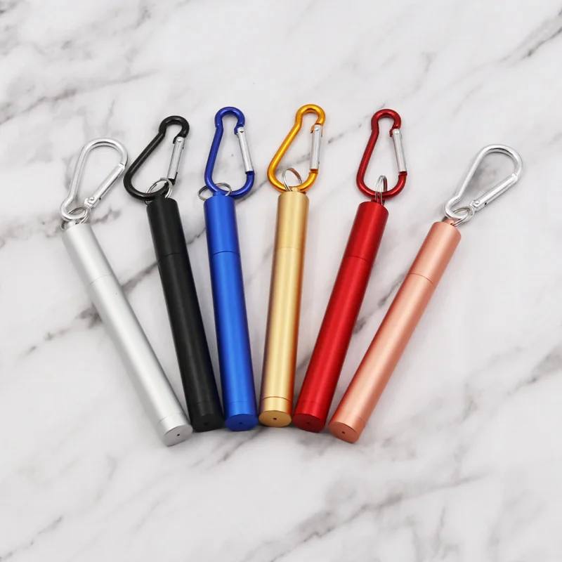 Многоразовая Выдвижная соломинка из нержавеющей стали металлическая