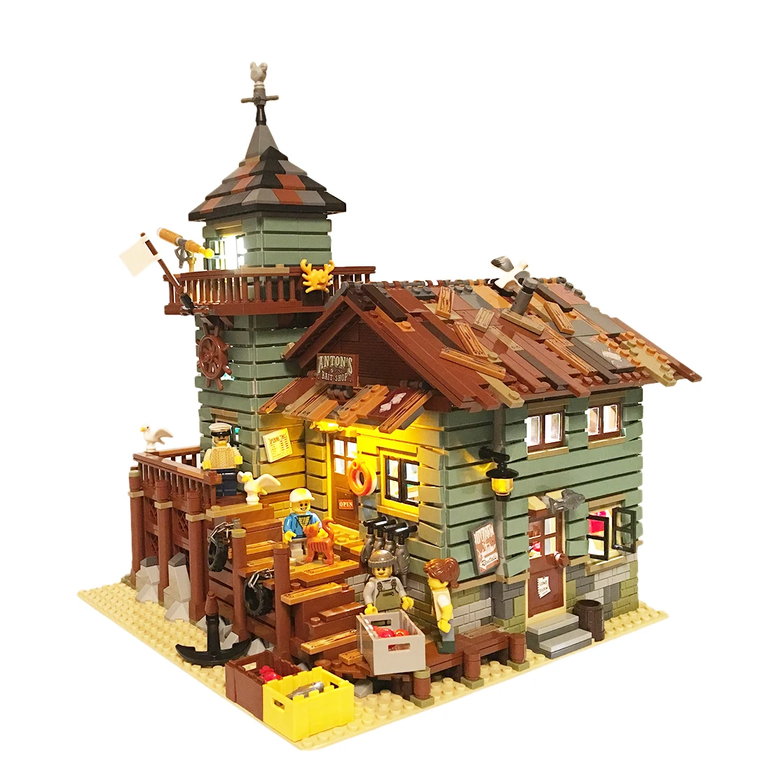 

USB Lighting Parts Building Block Accessories Toys for Fisherman Hut 21310 (Only LED Light, No Block Kit)