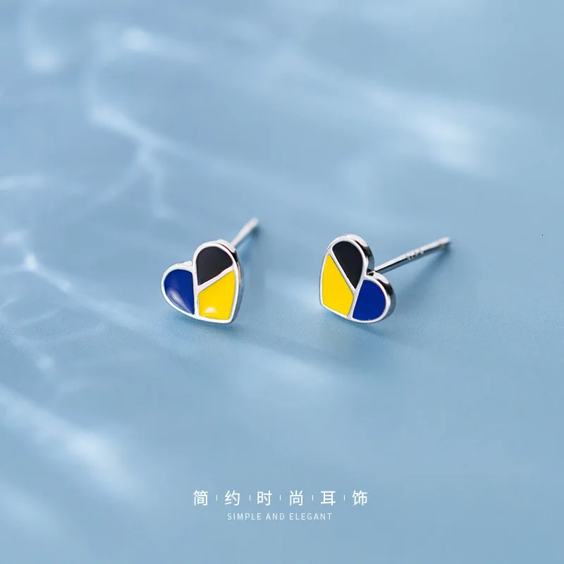 

201 100% 925 Sterling Silver Jewelry Fashion Cute Tiny Hollow Heart Stud Earrings Gift For Girls Kids Lady