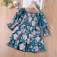 sodawn children dresses spring autumn flower layered dress princess dress casual dress kid clothes baby girl clothes
