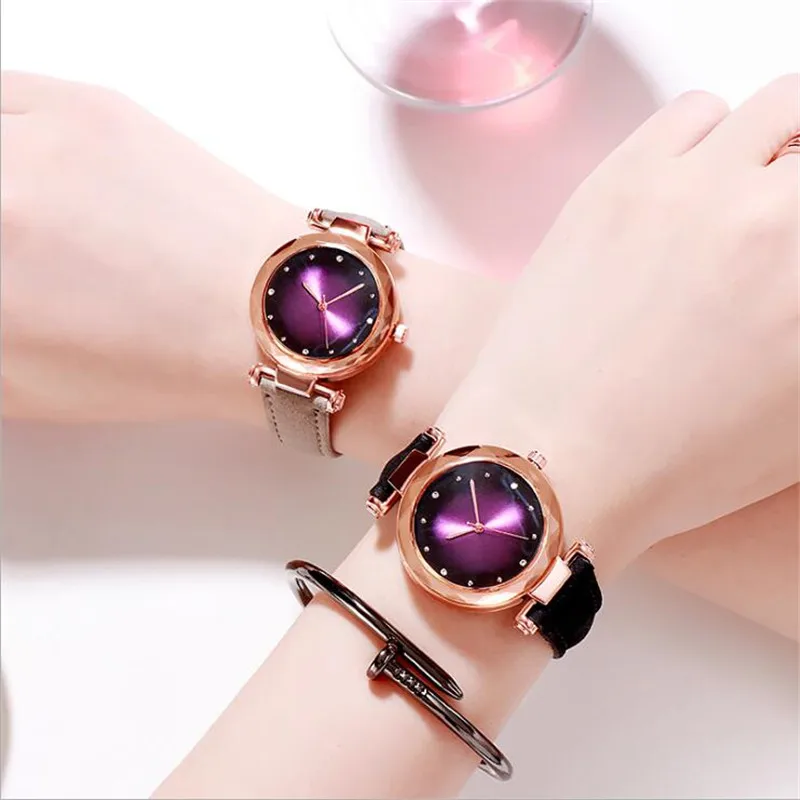 Новые женские часы стразы кожаный браслет наручные модные аналоговые кварцевые |