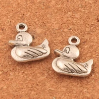 happy ducks swimming charms pendants jewelry fit bracelets necklace earrings l097 22pcs 15 8x18 9mm zinc alloy tibetan silver