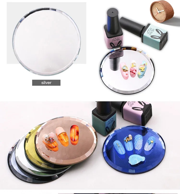 Colorful Glass Nail Palette Manicure Display Stand For Gel Polish Holder Organizer Chart False Nails Art Tools |