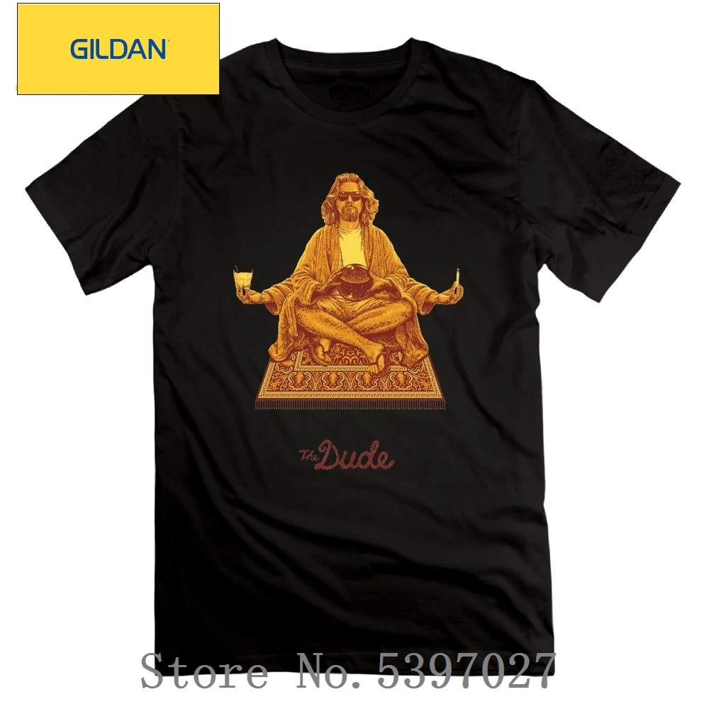 Мужская футболка с круглым вырезом The Dude Budha Big Lebowski 100% хлопок | одежда
