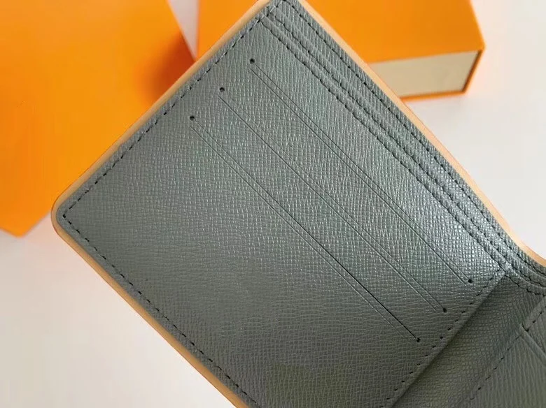 

Luxury first-line wallet high-quality men's gray canvas wallet is small in size