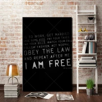 canvas painting with frame i am free inspired text art poster art nordic prints poster modular canvas scandinavian home decor