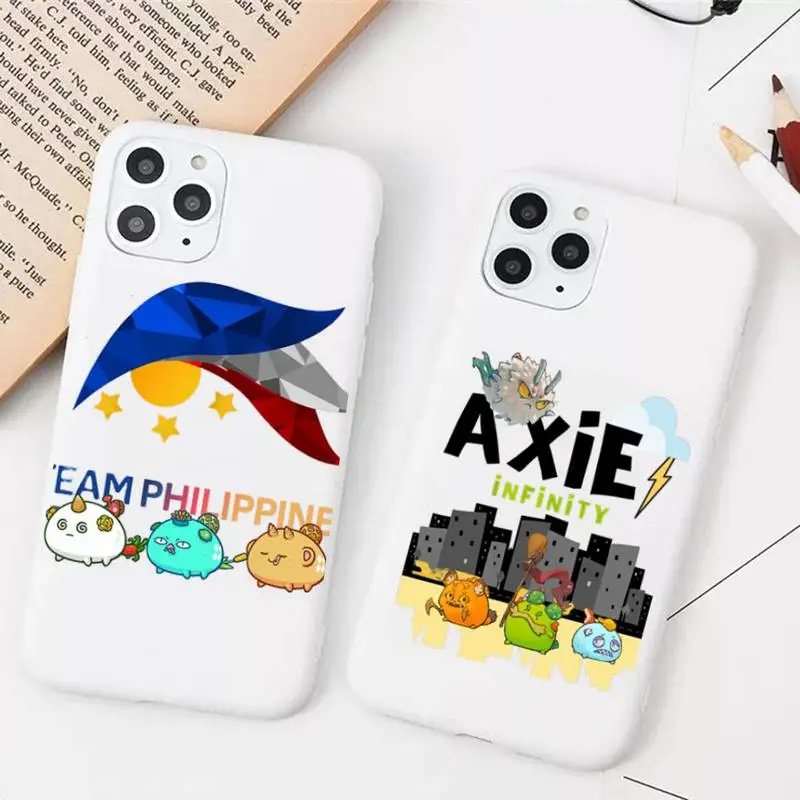

Axie Infinity Phone Case for iphone 13 12 11 Pro Max X XS Max XR Solid Color Soft Cover for iphone 7 8 6 6S Plus Funda Cases