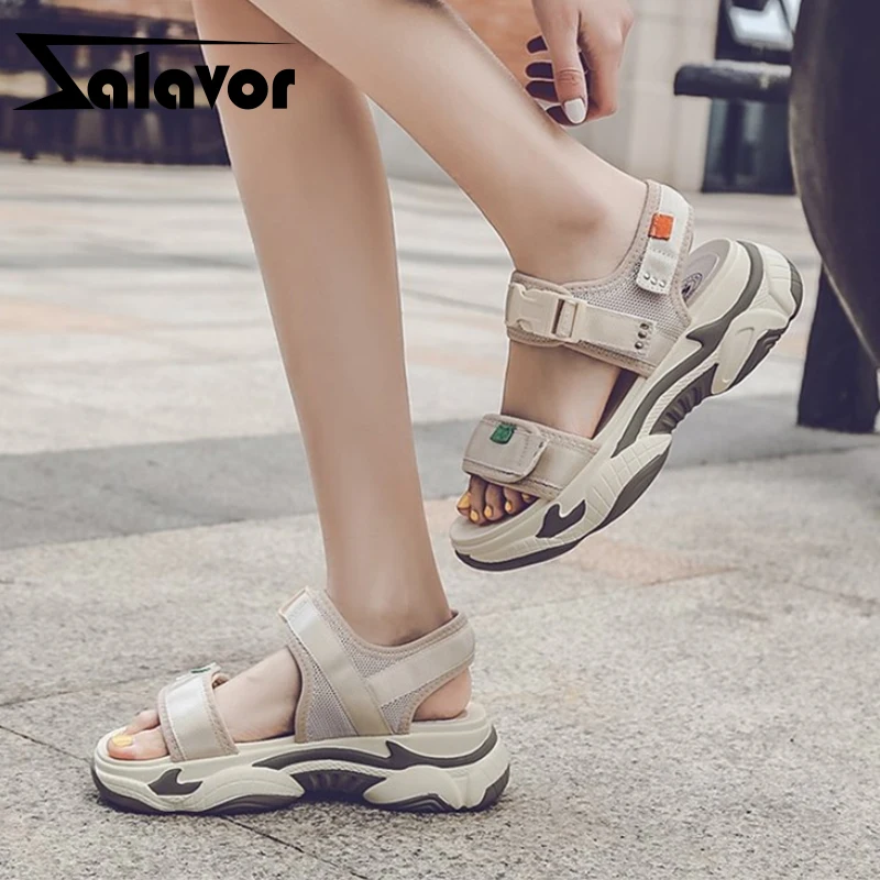 ZALAVOR/2020 женские босоножки модная обувь на плоской подошве низкой платформе