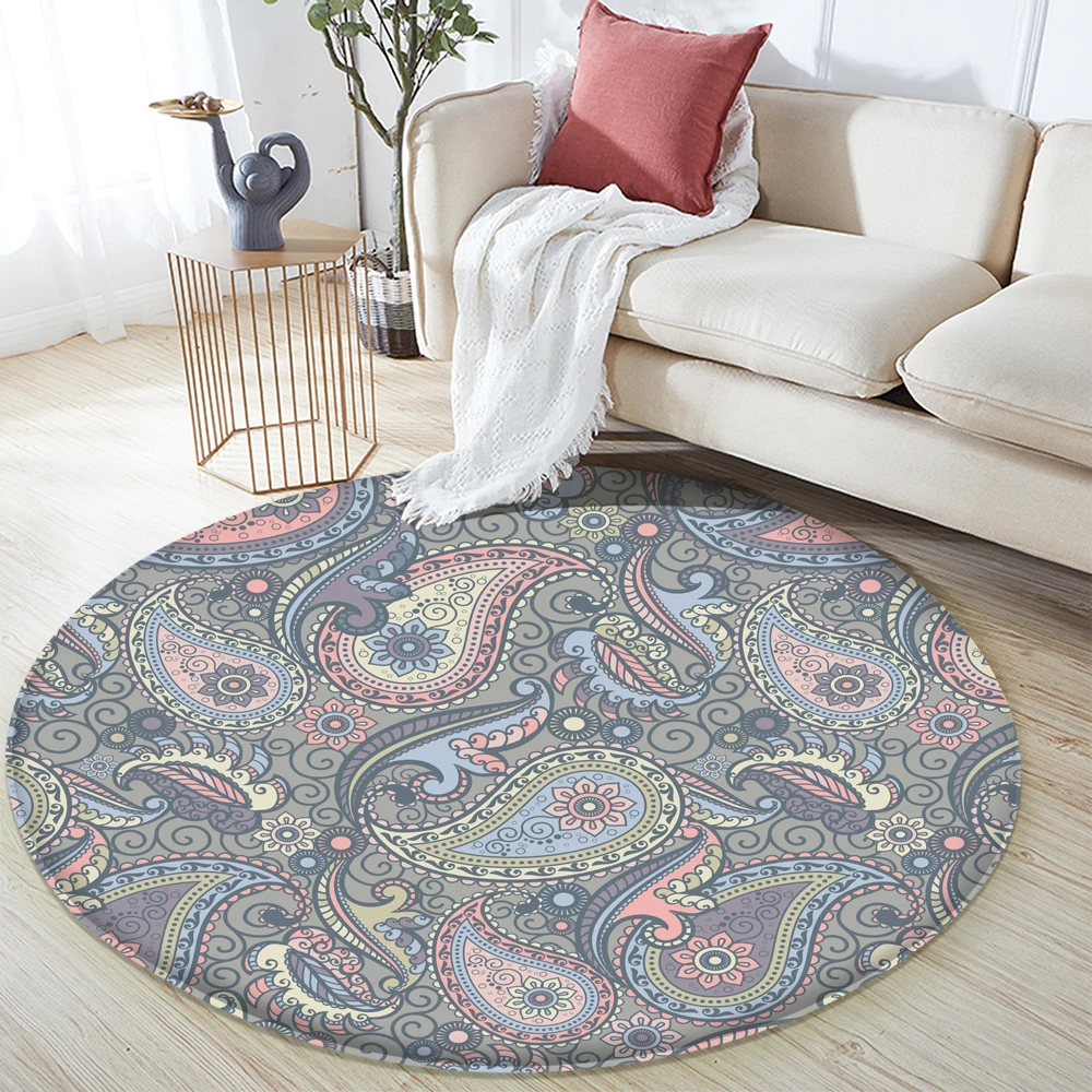 

Fashion Paisley Style Pattern Carpet Non-slip Bath Mat Soft Fluffy Good Quqlity Flannel Living Room Bedroom Decorative Carpet