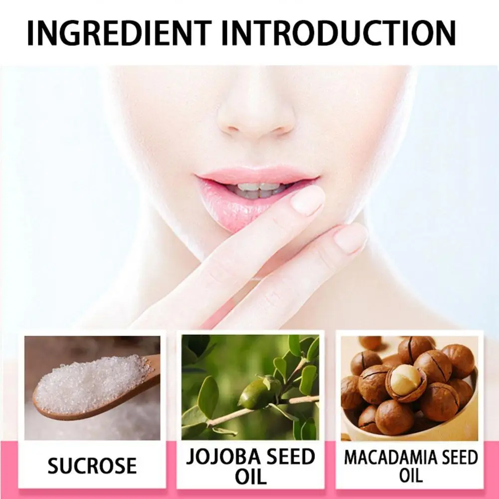 

3 Colors Lip Sugar Moisturizing Lip Scrub Gentle Exfoliating Skin Scrub Lip Lip Care Balm Lips Lip Dead Remove Wrinkle Y9K3