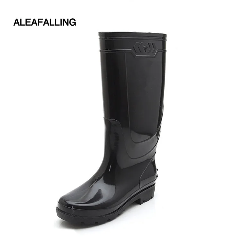 Сапоги Aleafalling мужские резиновые до середины икры водонепроницаемые ПВХ плоская