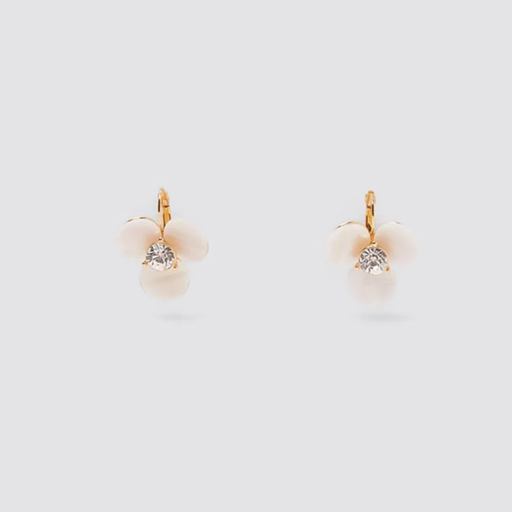 Trendy Glass Crystal Flower Za Earrings for Women Fashion Simple Statement Elegant Dangle Wedding Party Birthday Gifts | Украшения и