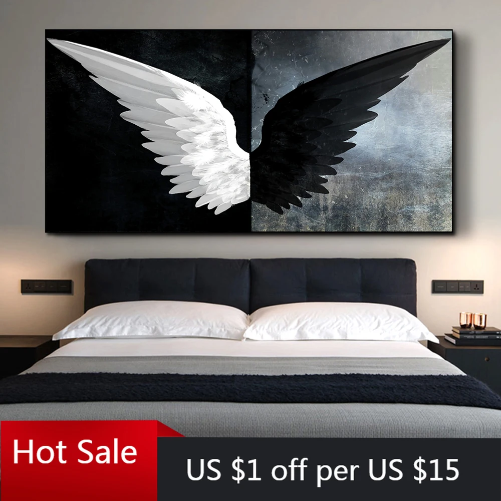 Черно белый фон с крыльями ангела|Рисование и каллиграфия| |