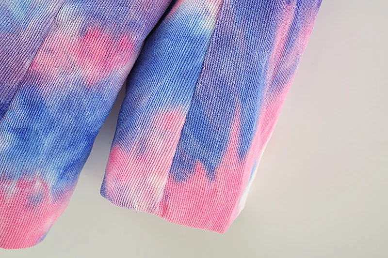 

Double Breasted Tie Dye Blazers Slim Tailored Coat Women Notched Collar Blazer Jacket Chic Tops Outerwear 2020 Autumn