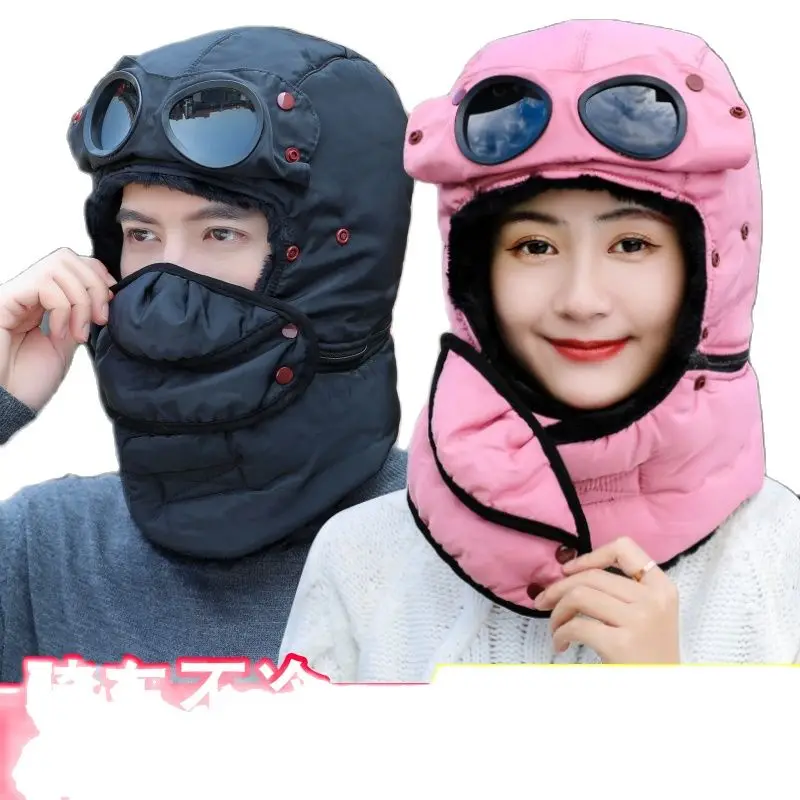 Шапка женская зимняя мужская шапка с защитой от холода Защитная утолщенная