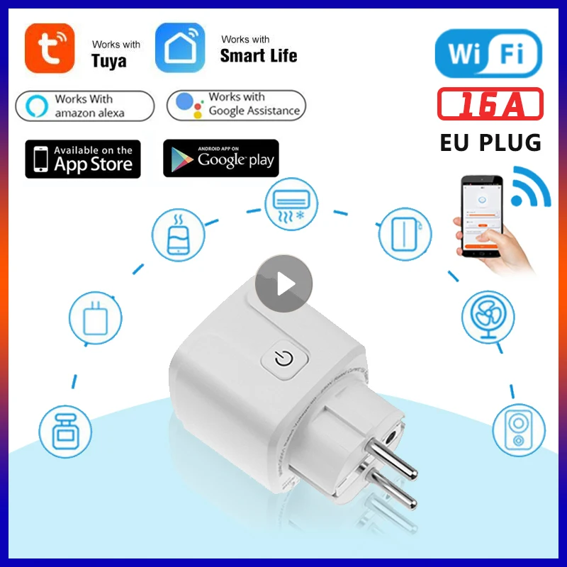 

Умная розетка с поддержкой Wi-Fi и таймером, 16 А