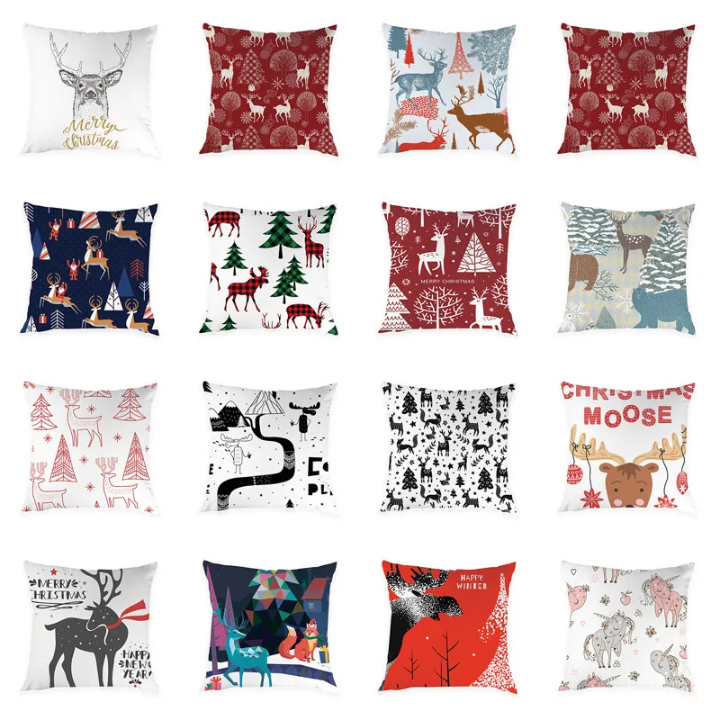 Ручная роспись с животным узором чехол для подушки чехлы домашнего декора олень