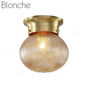 American Copper LED Ceiling Light Fixtures Kitchen Hallway Balcony Porch Ceiling Lamp Modern Simple Industrial Luminaire Decor