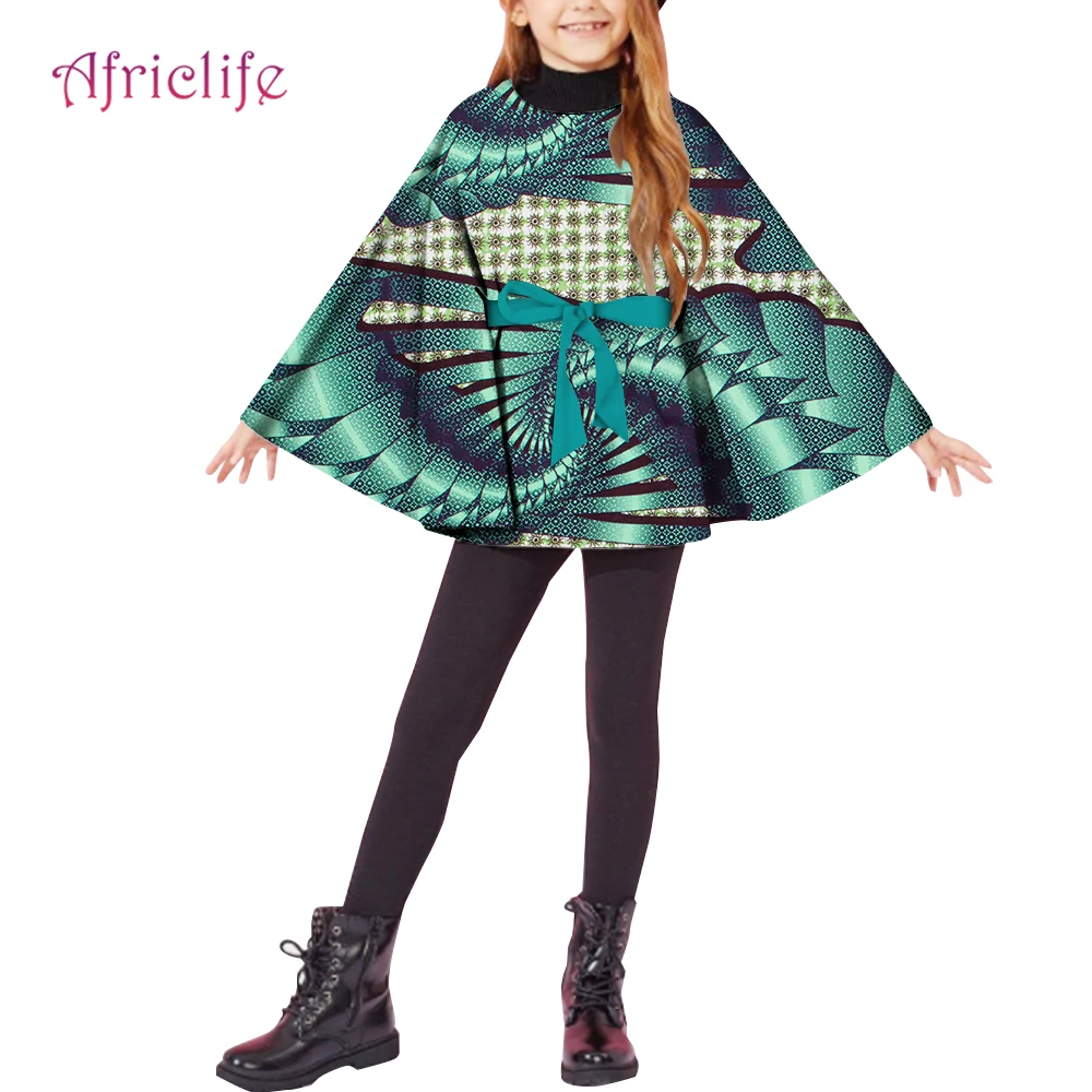 

New African Women Cloak Ponchos Coats Fashion Autumn Warm Capes Casual Turtleneck Outwear Loose Female Belted Jackets WYT660