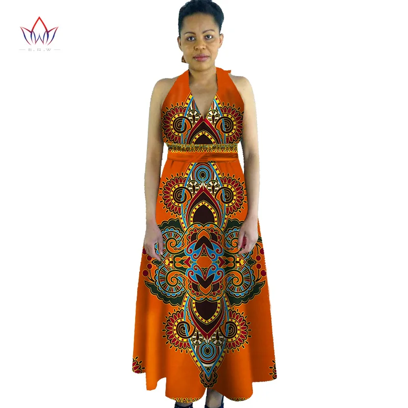 Летнее женское платье в африканском стиле на заказ длинное без рукавов с принтом