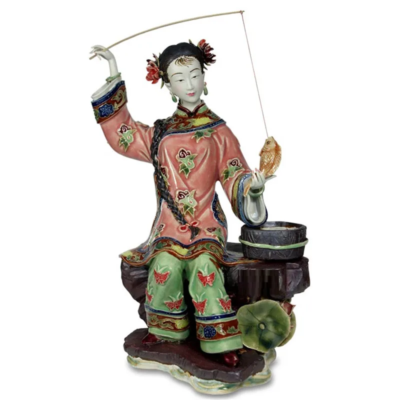 Антикварные Коллекционные Фигурки с красивым ангелом китайская фарфоровая