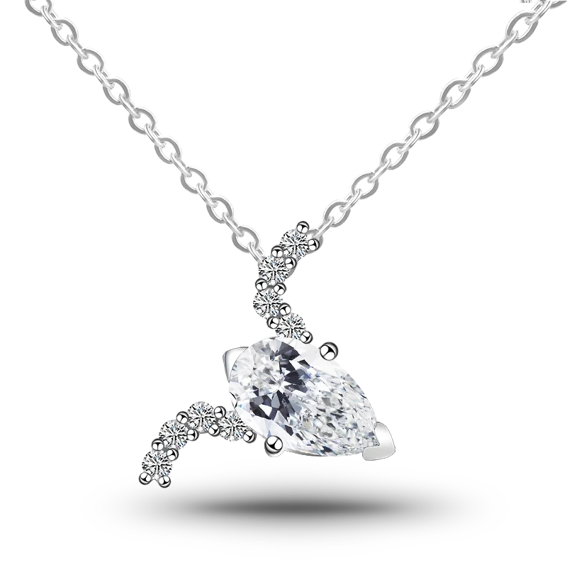 

D Цвет 1 карат муассанит простой дизайн S925 посеребренные золотые Овен Shpe цепь ожерелье