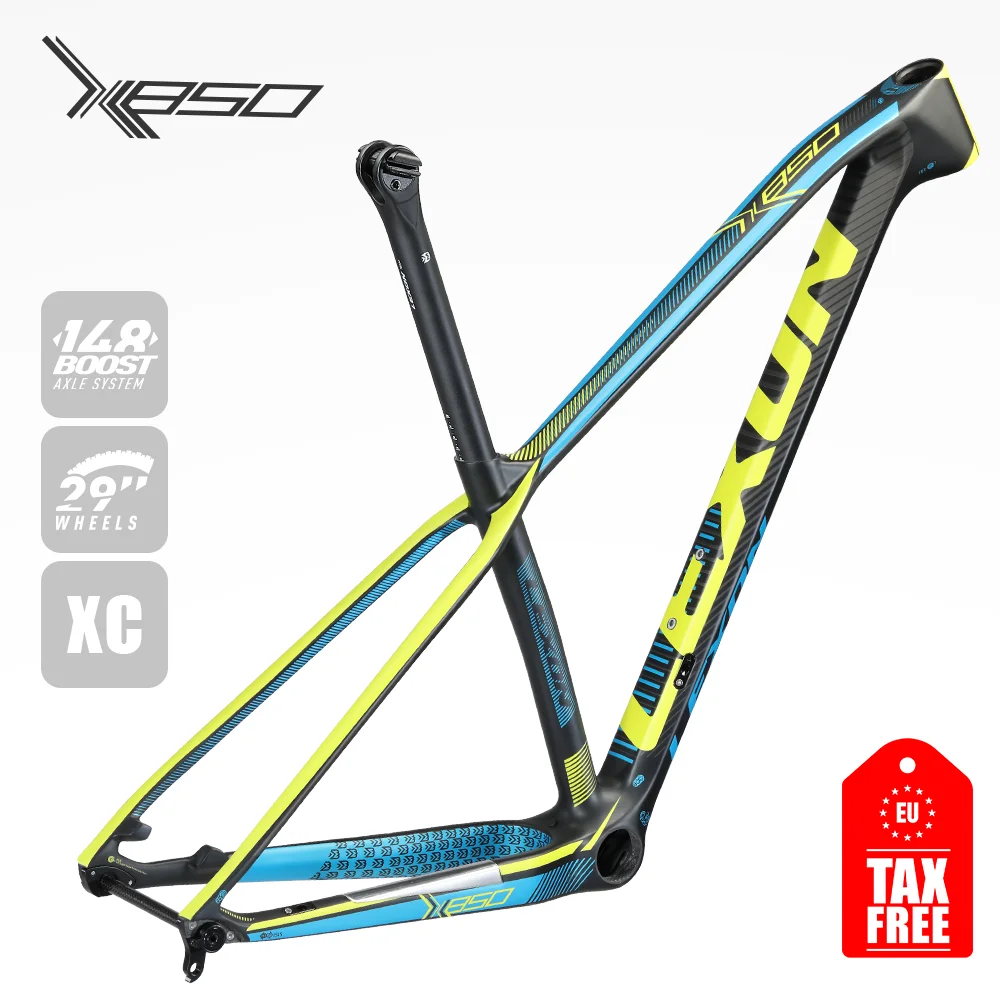 

Lexon XC850 Carbon MTB Frame 29er Mountain Bike Framest PF30 Boost 148 12mm Thru Axle 15/17/19 inch Frames Bicycle Accessories