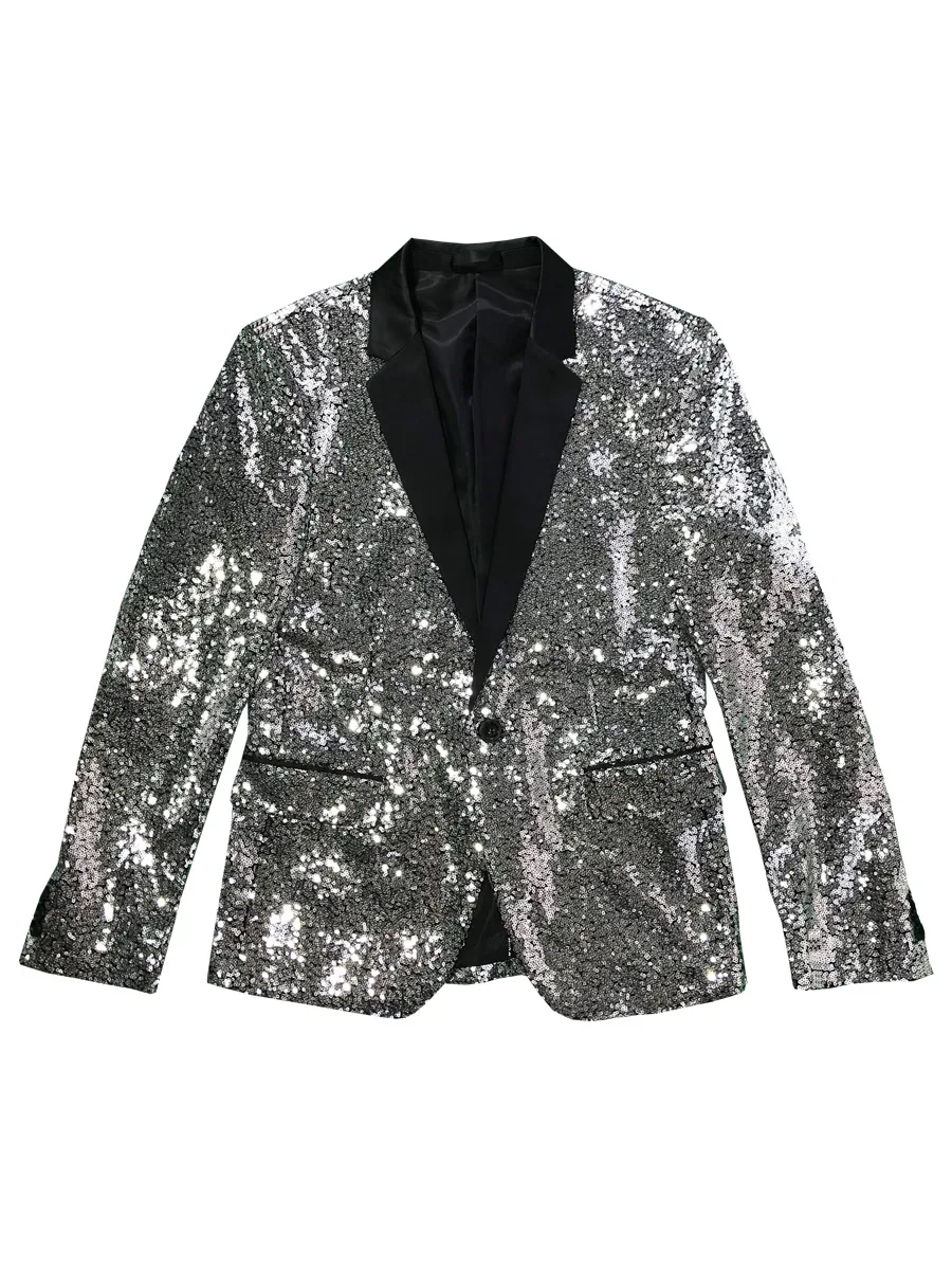 Новый корейский мужской модный костюм с блестками подиумный показ сценический