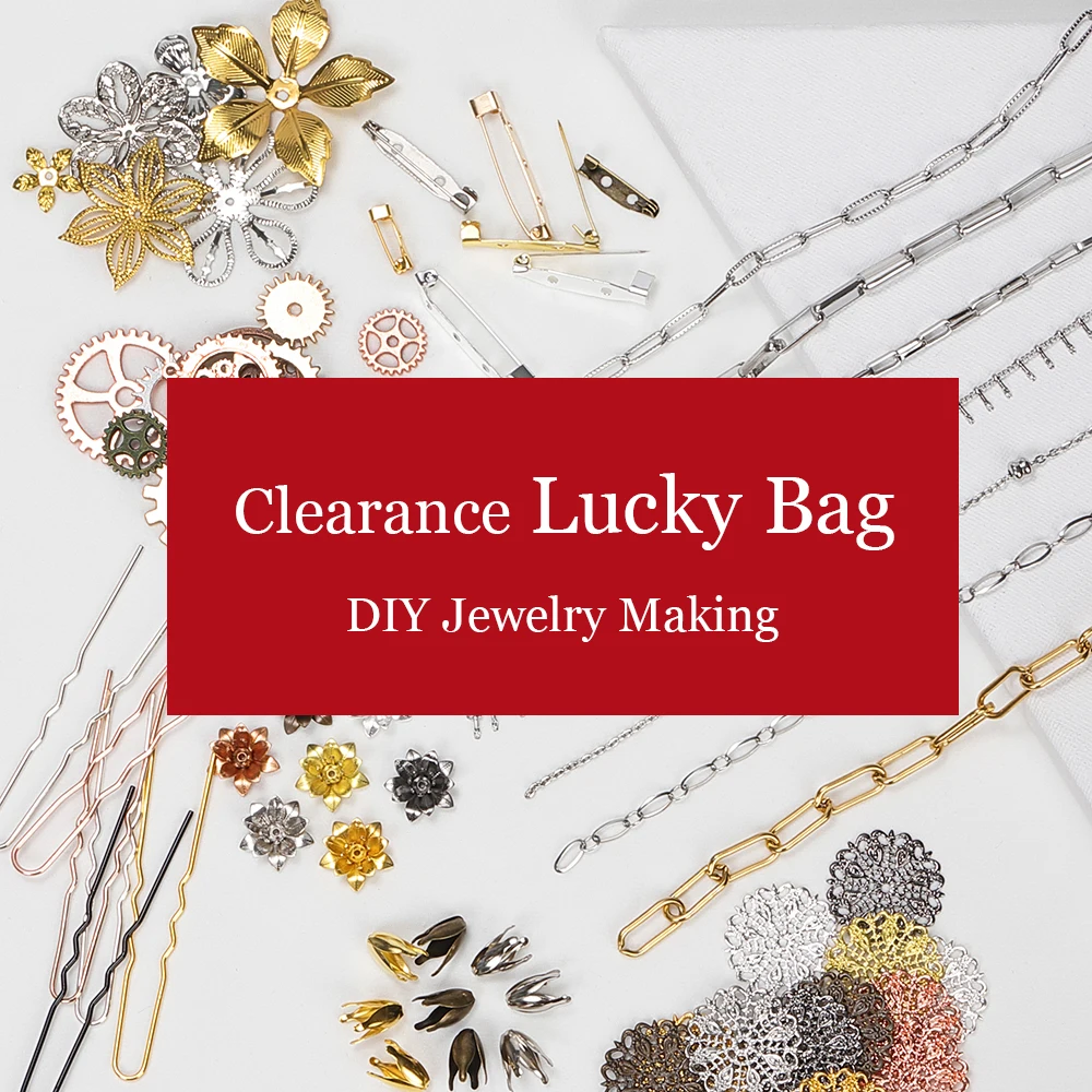 

DIY Jewelry Making Lucky Bag Mystery Box Clearance Random Metal Jewelry Components Findings Accessories for Crafts DIY