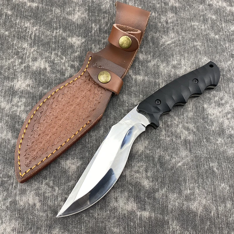 

Forged Nepal Tactical Knife Outdoor Hunting Dogleg Knife Outdoor Straight Knife Fixed Blade Survival Portable Self-defense Tools