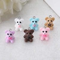 6 pcslot 1620 mm resin bear earring pendant charms diy jewelry making crafts fashion necklace keychain accessories