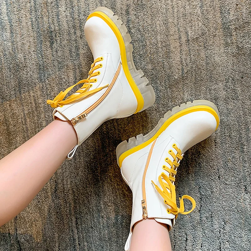 Женские ботинки-мартинсы Mordoan из натуральной коровьей кожи на толстой подошве