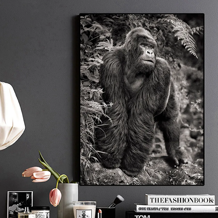 5D круглая квадратная Алмазная вышивка черно белая Горилла полный набор сделай