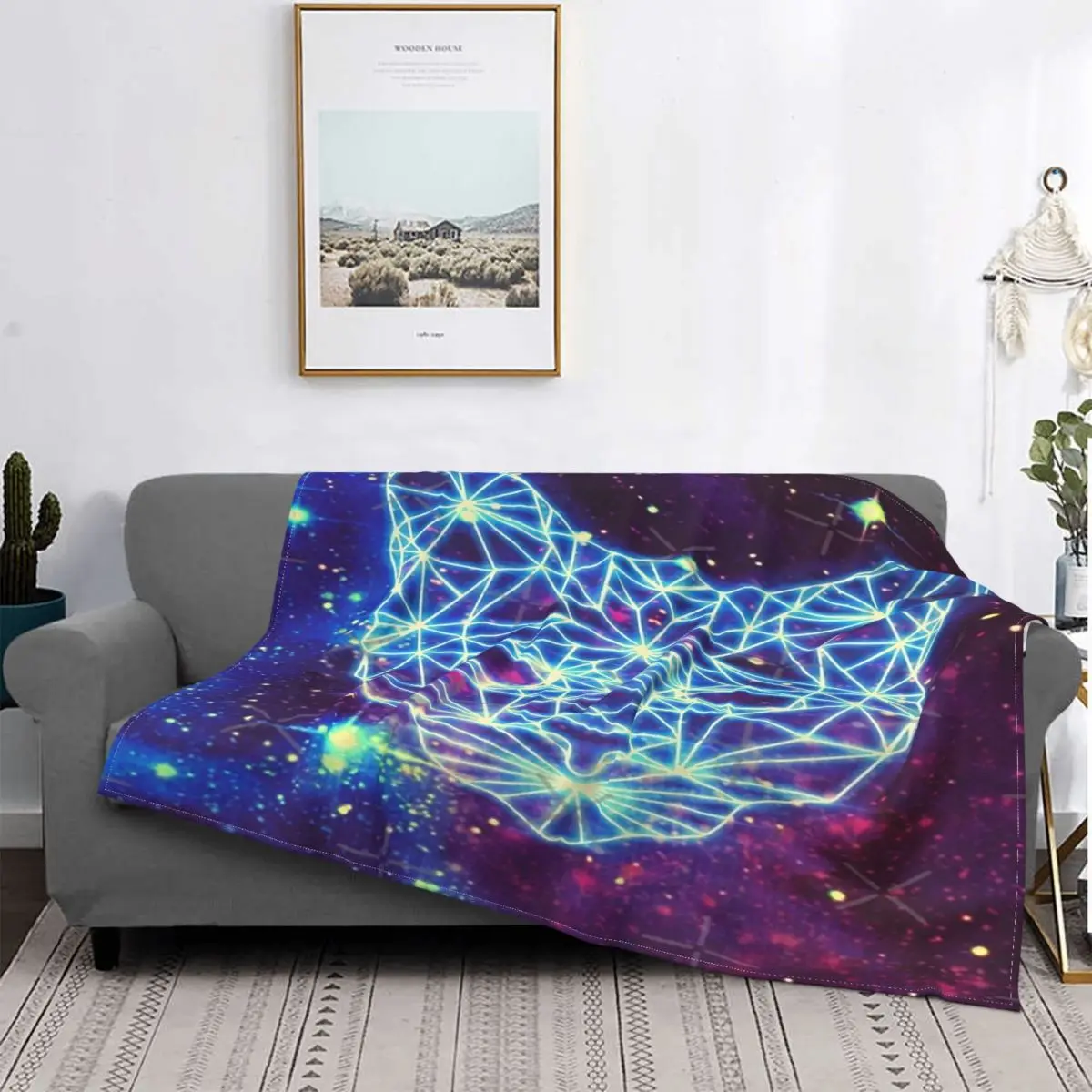 

Manta de gatito galáctico, colcha para cama, sofá a cuadros, manta Kawaii, colcha, 220x240