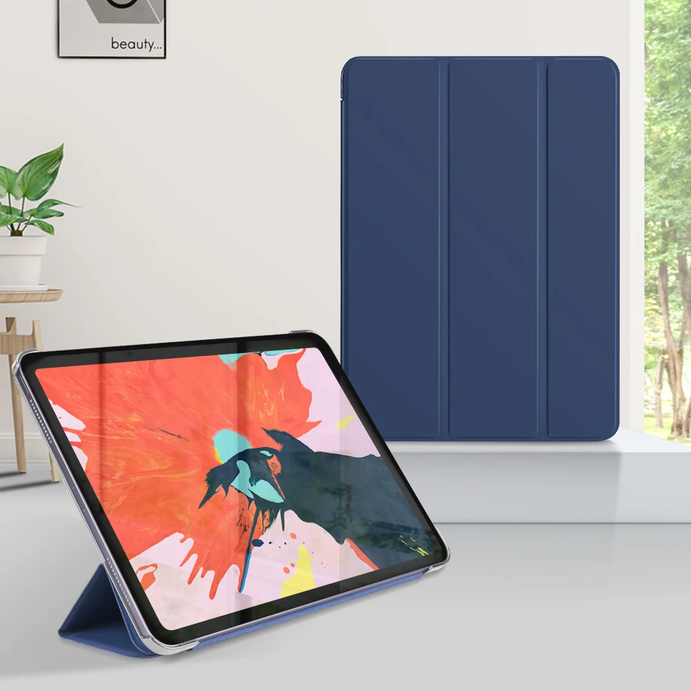 Жесткий Чехол для iPad Pro 12 9 дюйма 2018 из искусственной кожи Магнитный смарт-чехол