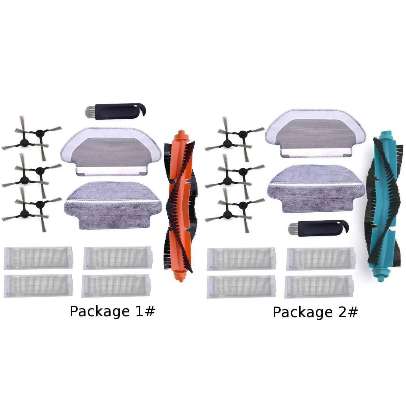 

14pcs Side Brush Set For Viomi V2 V-RVCLM21B Mijia STYJ02YM Vacuum Cleaner Parts
