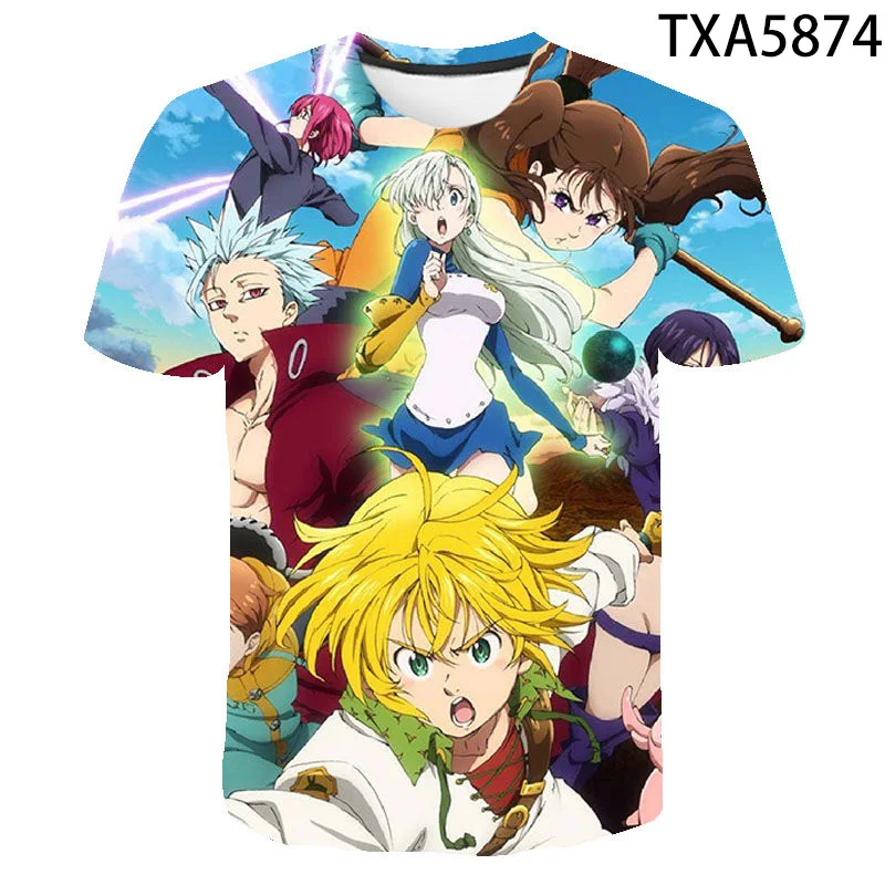 

Новая летняя футболка с рисунком семь смертных грехов, Нана, аниме, 3D принт, мужская, женская, детская модная уличная одежда, крутые топы для ...