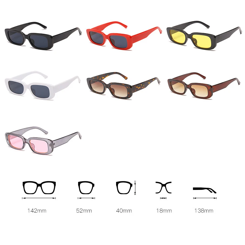 

2021 Fashion Small Rectangle Sunglasses Women Vintage Brand Designer Square Sun Glasses Shades Female UV400