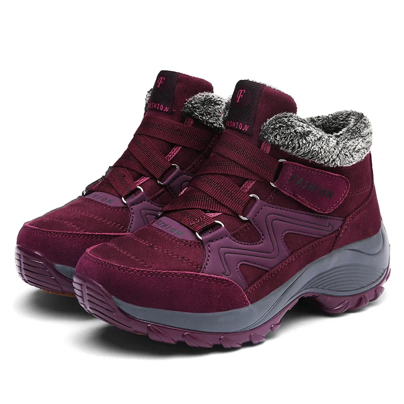 

Koovan Women's Boots 2019 Large Size 42 Women's Shoes Winter New Mother Shoes Outdoor Snow Boots Plus Cotton Warm Shoes