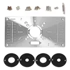 Обрезной станок для деревообработки, флип-панель, вставная пластина, алюминиевая пластина для деревообработки, скамейки, фрезерная настольная пластина для RT0700C с 4 кольцами