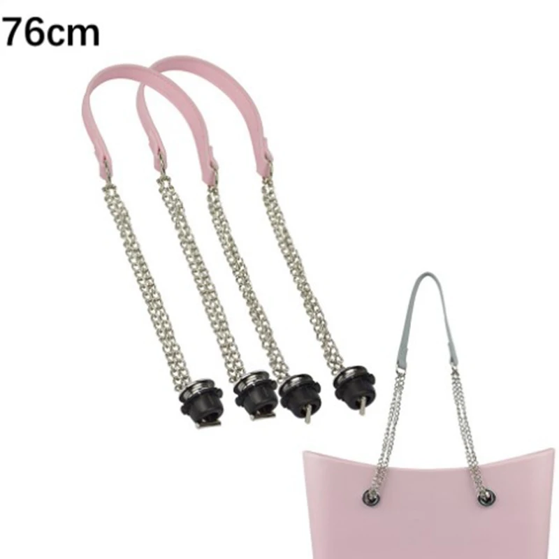 1 пара длинных кожаных ПУ цепных ручек серебряных металлических суперволоконных