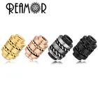 Бусины из нержавеющей стали металлический бисер украшения REAMOR, позолоченные, инкрустация из стальной проволоки, аксессуары для изготовления браслета