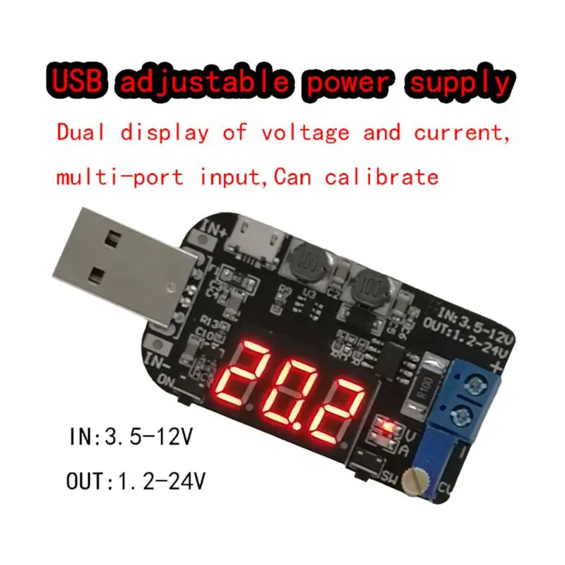 XY-UP USB Boost/Buck Power Supply Module Input-DC-3.5-12V Output-DC-1.2-24V Step Up/Down Adjustable Converter 50PB | Обустройство