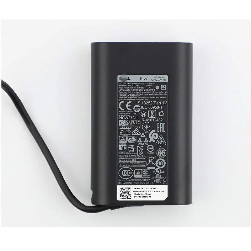 45 Вт USB C Тип C ноутбук Ac Мощность адаптер для ноутбука Dell XPS12 9250 Latitude 7350 HA30NM150 5 В/20 В/2A/2.25A 45 Вт ноутбук Зарядное устройство