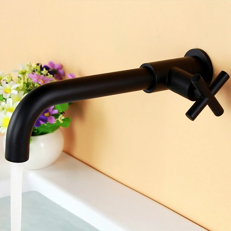 

Brass Wall Mount Basin Faucet Single Cold Water Tap Bathroom Kitchen Sink Tap Spigot Garden Spout Mop Pool Faucet